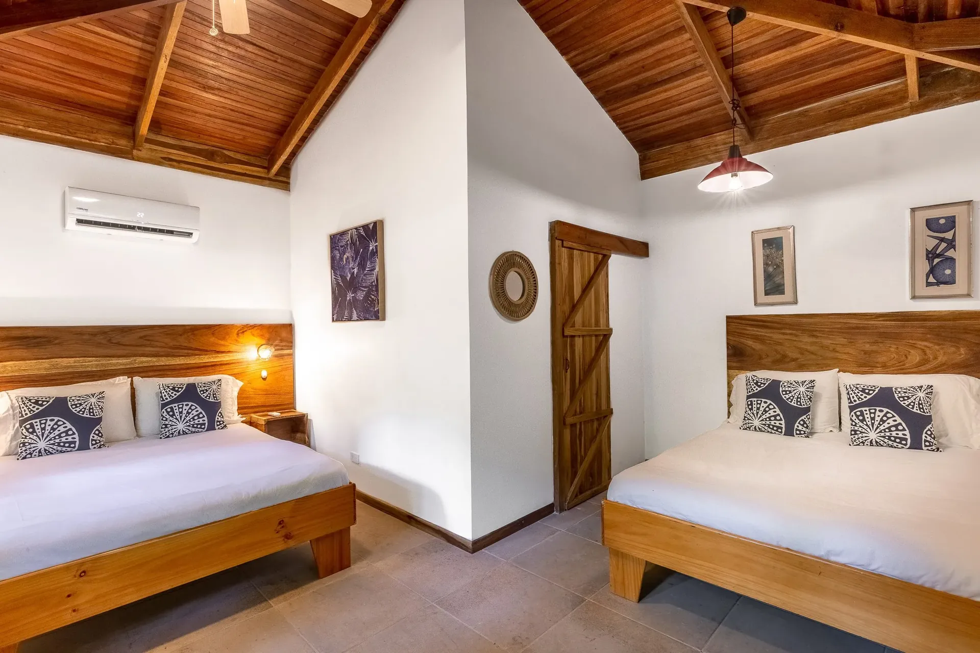 Interior of the Double Queen Bungalow at Makanas Beach Bungalows, Santa Teresa