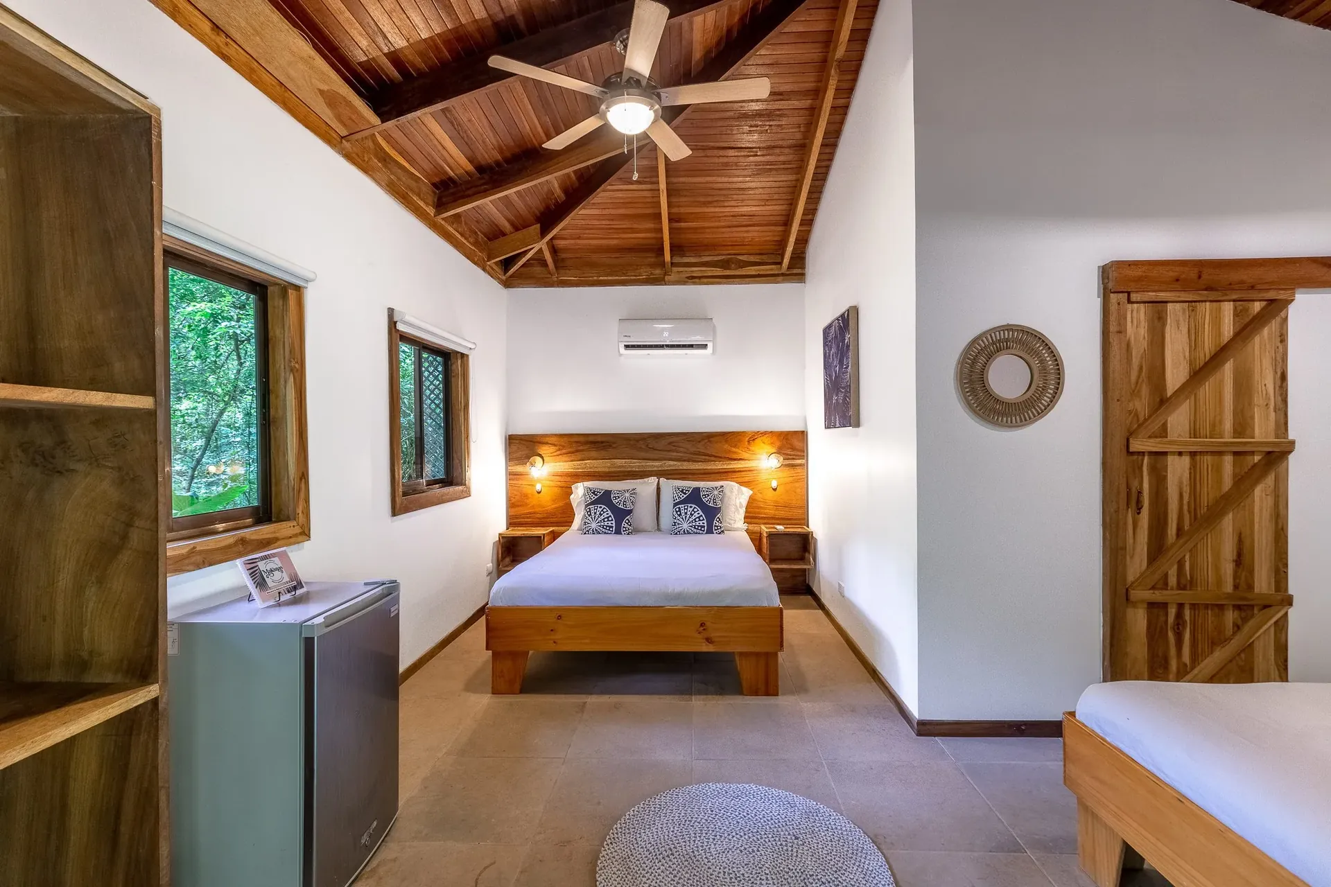 Two queen beds in the Double Queen Bungalow at Makanas Beach Bungalows