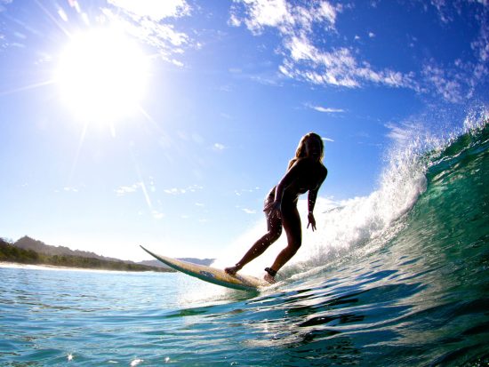 Surfing while staying at Makanas in Santa Teresa Costa Rica