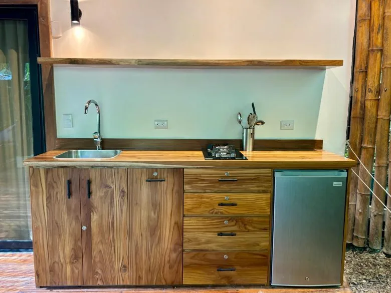 Kitchenette in the Studio Apartment at Makanas Beach Bungalows
