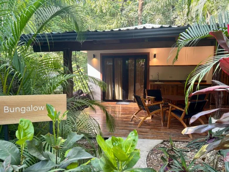 Private patio of the Studio Apartment at Makanas Beach Bungalows