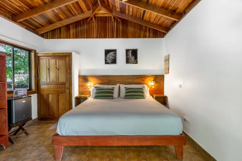 Interior of Standard King Bungalow 1 at Makanas Beach Bungalows, Santa Teresa