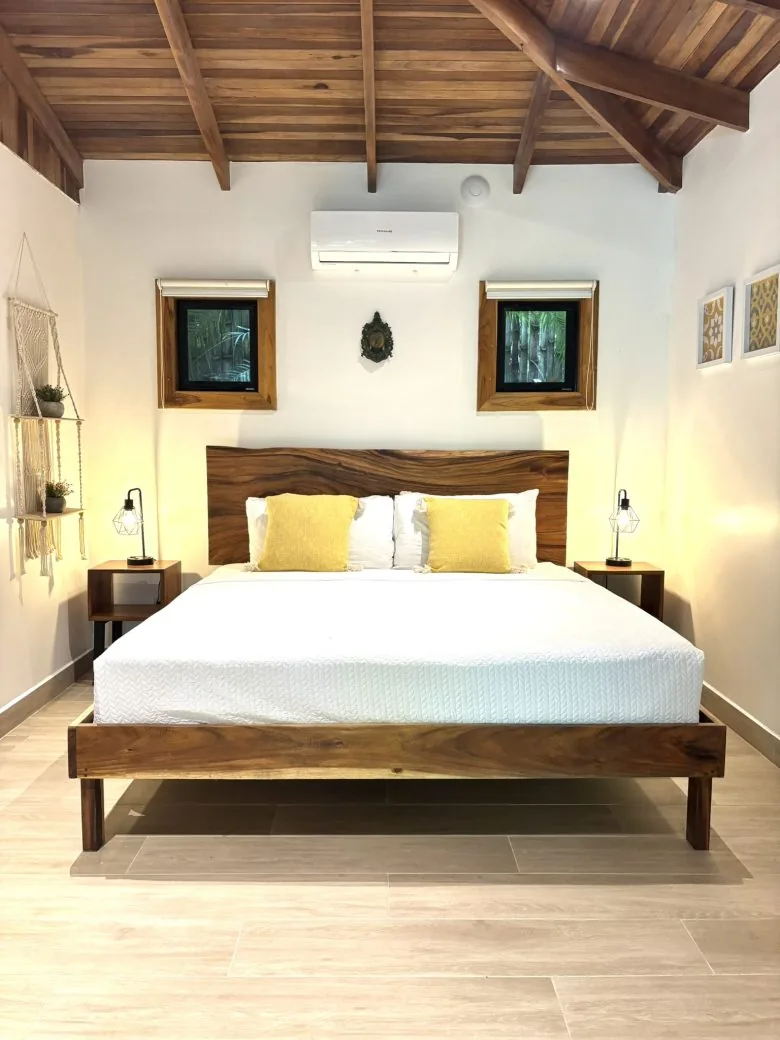 Interior of Deluxe King Bungalow 3 at Makanas Beach Bungalows, Santa Teresa